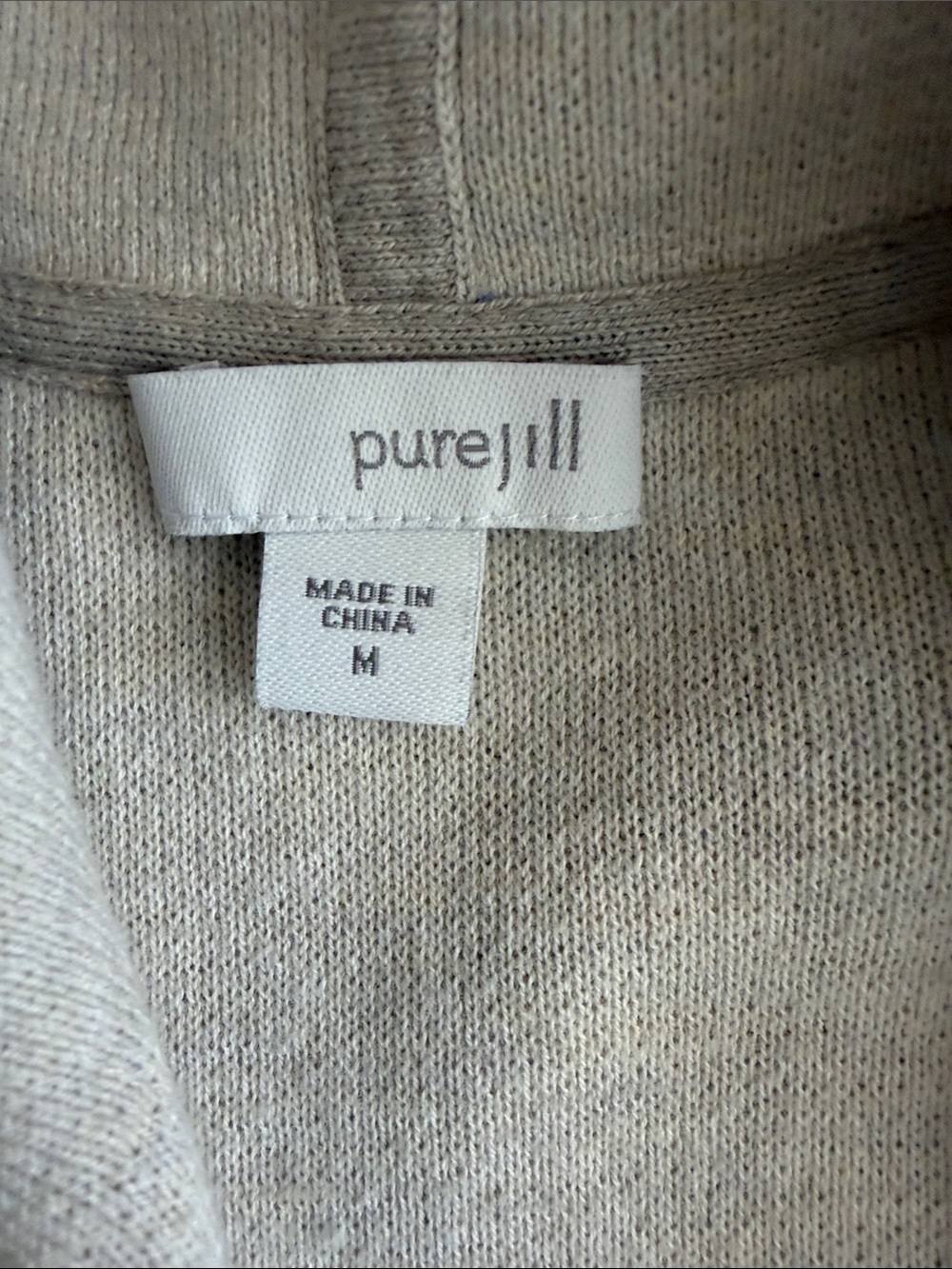 Pure Jill Two-Tone Open-Front Long Cardigan - Cream & Tan - Picture 2 of 8